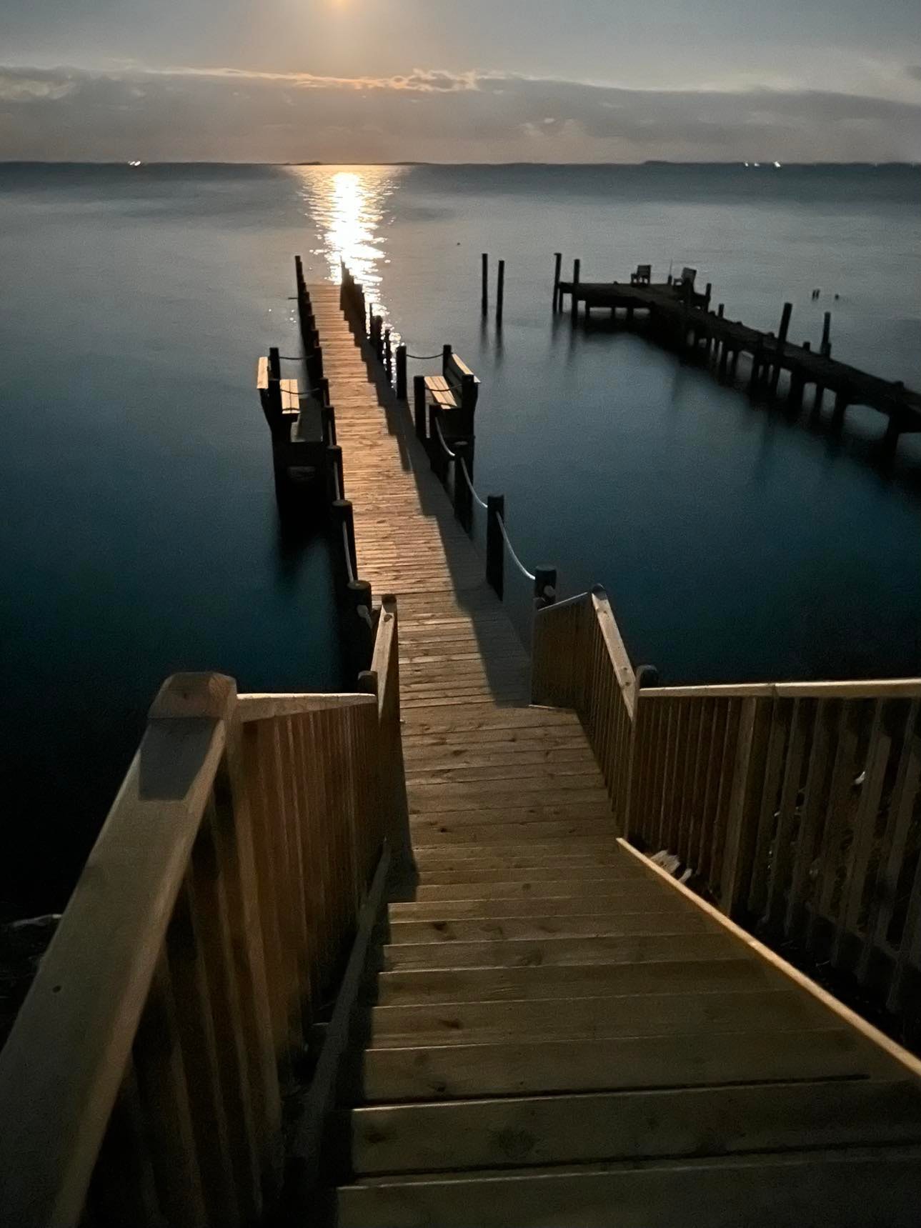 Soundfront dock at sunset